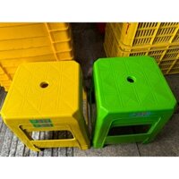combo 10 ghế nhựa lùn vuông lỗ KHÔI NGUYÊN