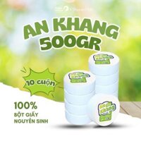 [Combo 10] Giấy vệ sinh công nghiệp cuộn lớn An Khang cao cấp  500g 2 lớp mềm mịn, có lõi
