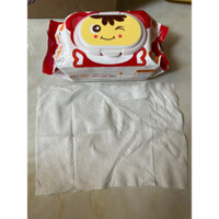 Combo 10 gói 1 thùng khăn ướt Gấu không mùi baby Wipes bản lớn