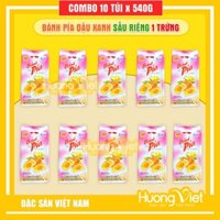 Combo 10 gói bánh pía Tân Huê Viên 4 SAO 540gr, bánh pía đặc sản Sóc Trăng đậu xanh sầu riêng 1 trứng