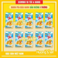 Combo 10 gói bánh pía Tân Huê Viên 5 SAO 600gr, bánh pía Sóc Trăng đậu xanh sầu riêng 1 trứng