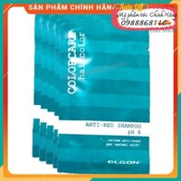 Combo 10 gói dầu gội khử đỏ Elgon Colorcare Anti-Red shampoo 10mlx10