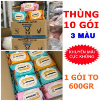 COMBO 10 GÓI ĐỦ MÀU-Khăn giấy ướt em bé ko mùi Baby MOOHYN gói to 600gr