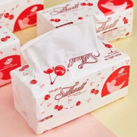 Combo 10 gói giấy rút lụa Cherry 280 tờ 2 lớp, giấy ăn Silkwell cao cấp mềm mịn không tẩy trắng