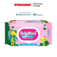 combo 10 goi giấy ướt em bé baby hood ( tặng bình sữa mcgoldson 180ml )