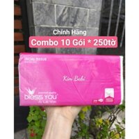 Combo 10 gói Khăn giấy lụa Bless You chính hãng 250 tờ