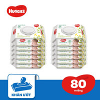 Combo 10 gói khăn giấy ướt Huggies không mùi loại 80 miếng/gói
