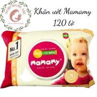 Combo 10 gói khăn giấy ướt Mamamy chính hãng 120 tờ mùi thơm có nắp chống hăm, chống rôm sảy và dưỡng ẩm cho bé