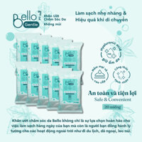 Combo 10 Gói Khăn Ướt 20 Tờ Bello Không Mùi, Tiện Lợi Chăm Sóc Tay, Mặt Không Cồn, Không Paraben