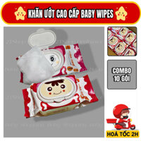 Combo 10 Gói Khăn Uớt Cao Cấp Baby Wipes SAFETY Không Mùi 365Gram - An Toàn Cho Da Nhạy Cảm