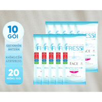 Combo 10 gói khăn ướt chăm sóc da Fressi Care Face 20 miếng 1 gói