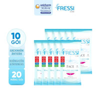 Combo 10 Gói Khăn Ướt Chăm Sóc Da Fressi Care Face 20 Miếng/Gói - Hàng Chính Hãng