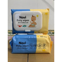 COMBO 10 GÓI KHĂN ƯỚT CHO BÉ NAVI 100 TỜ KHÔNG MÙI- TẶNG 10 KHẨU TRANG