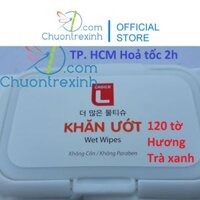 Combo 10 gói khăn ướt Choice L 120 tờ Lotte Mart chính hãng hương Trà Xanh/ Lô Hội