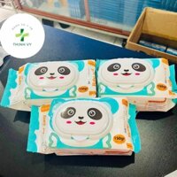 (Combo 10 gói) Khăn ướt gấu trúc Baby wipes siêu dày dặn 150gram