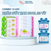 Combo 10 gói Khăn ướt Max Cool 30 tờ, Hồng