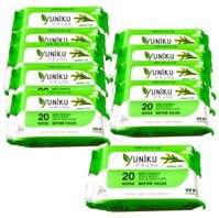 Combo 10 Gói Khăn Ướt Yuniku 20 Tờ Hương Trà Xanh  20 Tờ x 10