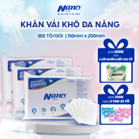 [COMBO 10 GÓI] Khăn vải khô đa năng gói 300 tờ, thương hiệu Nano, không gây kích ứng da