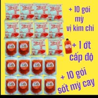 COMBO 10 gói mì cay ăn vặt 10 sốt Tặng ngay 1 chai ớt 7 cấp độ 100ml
