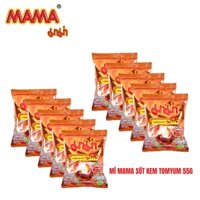COMBO 10 GÓI MÌ HƯƠNG VỊ SỐT KEM TOM YUM INSTANT NOODLES SHRIMP CREAMY TOM YUM FLAVOUR MAMA 55 GRAM