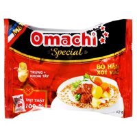 Combo 10 gói Mì khoai tây Omachi Special bò hầm xốt vang gói 92g (có gói thịt thật) tiện lợi, thơm ngon hấp dẫn