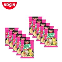 COMBO 10 GÓI MÌ KHÔNG CHIÊN HƯƠNG VỊ XÍ QUÁCH THỊT BẰM MINCE PORK NISSIN