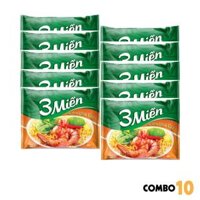 Combo 10 gói mì tôm chua cay 3 Miền gói 65g x 10