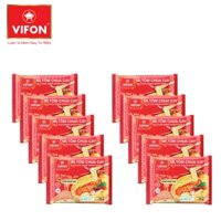 COMBO 10 GÓI MÌ TƯƠI TÔM CHUA CAY HOT AND SOUR SHRIMP INSTANT NOODLES VIFON 70 GRAM