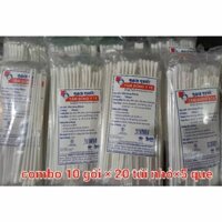 combo 10 gói tăm bông y tế bạch tuyết phi 5 gói 100 que