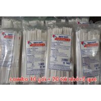 Combo 10 gói tăm bông  y tế Bạch Tuyết  phi  5 mm- gói 100 que.