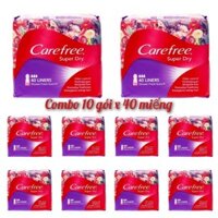 [Combo 10 gói]Băng vệ sinh hàng ngày Carefree siêu thấm 40 miếng x 10 QS Store