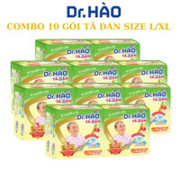 (Combo 10 gói)Tã Dán Người Lớn Dr.Hào Size L/XL gói 10 Miếng bỉm dán người già