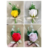 combo 10 Hoa cài áo chú rể - cô dâu - thông gia - họ hàng trong ngày cưới