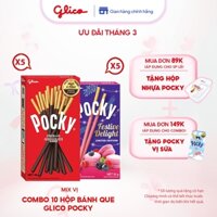 Combo 10 hộp Bánh que Glico Pocky mix vị (5 Socola + 5 Festive Delight)