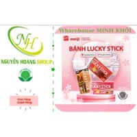 COMBO 10 Hộp - Bánh Que Lucky Stick 2 Vị ( 5 Hộp Dâu & 5 Hộp Socola) Meiji 45g