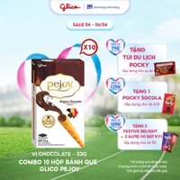 Combo 10 hộp Bánh que nhân kem Glico Pejoy vị Socola 33gr