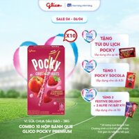 Combo 10 hộp bánh que Pocky Premium Trái Cây Nghiền Vị Sữa Chua Dâu Đào 38g