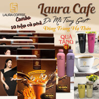 COMBO 10 HỘP CAFE LAURA 2 VỊ NẤM LINH CHI VÀ ĐÔNG TRÙNG HẠ THẢO TỐT CHO SỨC KHOẺ , 1 HỘP [ 10 GÓI ] KÈM QUÀ TẶNG