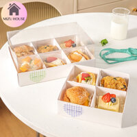 Combo 10 Hộp Đựng Bánh Kem, Cupcake, Muffin, Bánh Lạnh Kèm Nắp Mica [4 Ngăn/ 6 Ngăn]