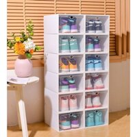 Combo 10 Hộp Đựng Giày Nắp Nhựa Cứng Trong Suốt ,Tủ Nhựa Đựng Giày Nhiều Màu