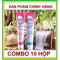 Combo 10 hộp kem triệt lông vĩnh viễn Veet chính hãng - Triệt sạch tất cả các loại lông