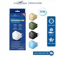 Combo 10 Hộp khẩu trang y tế cao cấp kháng khuẩn 3 lớp Famapro 4D (10 cái/hộp) [𝗞𝗛𝗔𝗨𝗧𝗥𝗔𝗡𝗚𝗧𝗢𝗧]