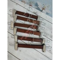 combo 10 kẹp gỗ nâu,móc kẹp quần,chân váy bằng gỗ màu nâu đầu kẹp inox chắc chắn