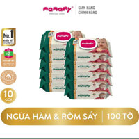 COMBO 10 Khăn Ướt Cao Cấp Mamamy nắp 100 tờ