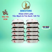 Combo 10 Khăn Ướt Gia Đình Choice L Lotte Hàn Quốc, Hương Yến Mạch và Trà Xanh 1 Gói 120 miếng(Bibistore Bình Chánh)