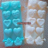 COMBO  10 KHAY LÀM ĐÁ ,LÀM  RAU CÂU HÌNH TIM  LÁ