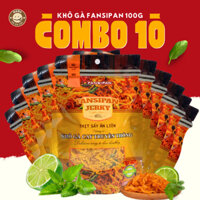 [Combo 10] Khô Gà Lá Chanh Gói 100g Mới Chính Hãng Fansipan Thơm Ngon Đảm Bảo Vệ Sinh, Ăn Vặt NaNa