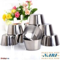 Combo 10 khuôn làm bánh flan inox 304 có nắp 7cm, khuôn inox 304 làm bánh flan - gia dụng Nari