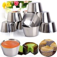 Combo 10 Khuôn Làm Bánh Inox 304 ( 7cm )  Làm Bánh Flan , Rau Câu , Cupcake Làm Đá Không Gỉ