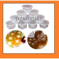 Combo 10 Khuôn Làm Rau Câu , Bánh Flan , Rau Câu Trung Thu Hình Hoa Văn Có Nắp Tiện Lợi